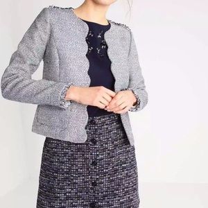 Banana Republic Metallic blue tweed blazer